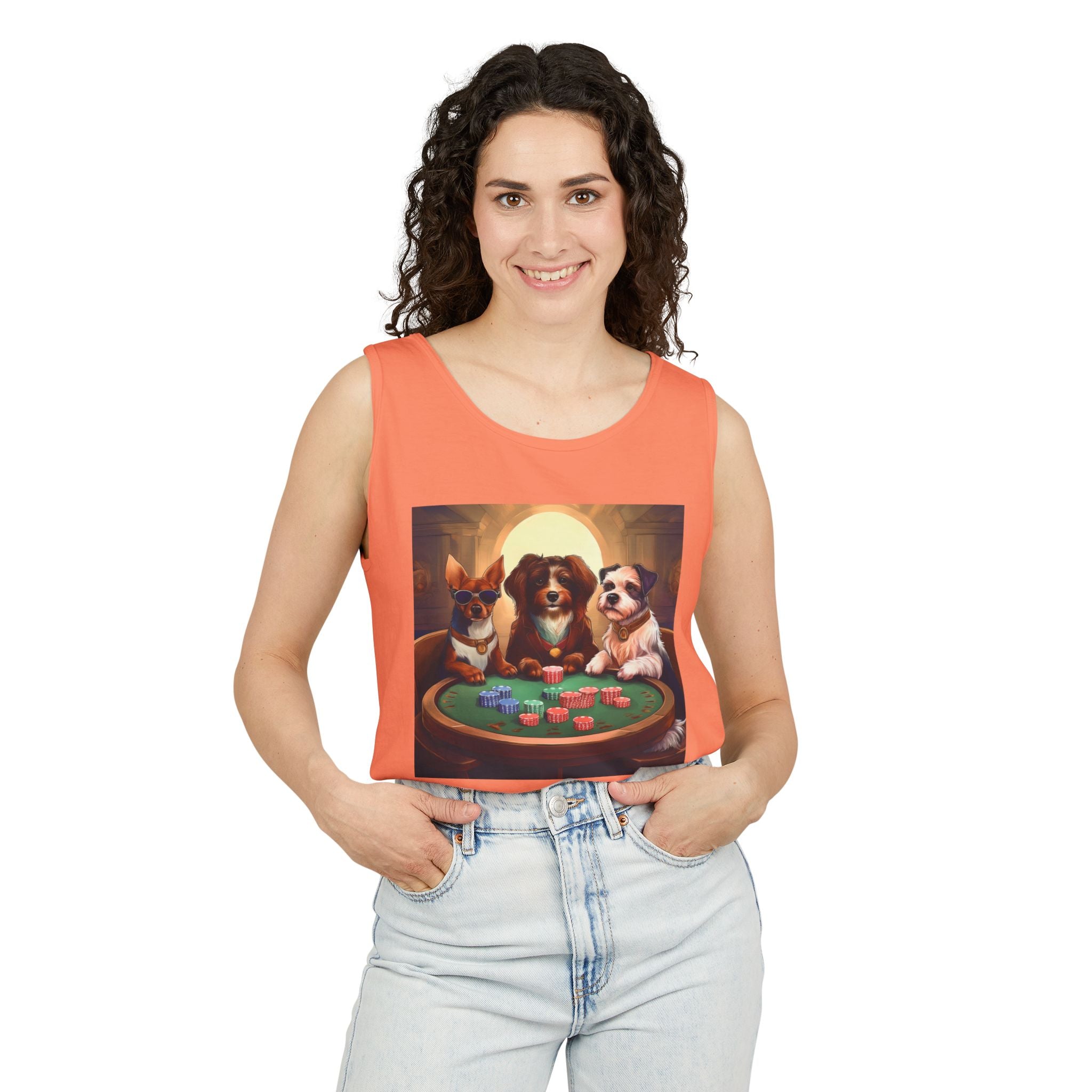 Puppy Poker Unisex Tank Top