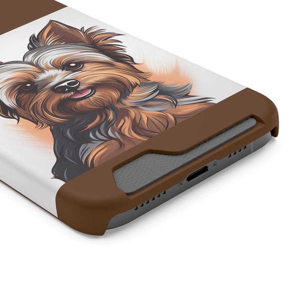 Yorkie Phone Case with Card Holder