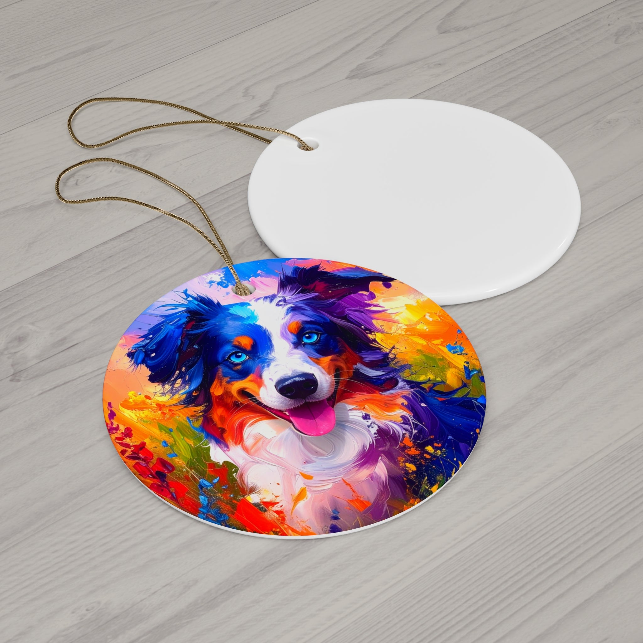 Aussie Shepherd Ceramic Ornament