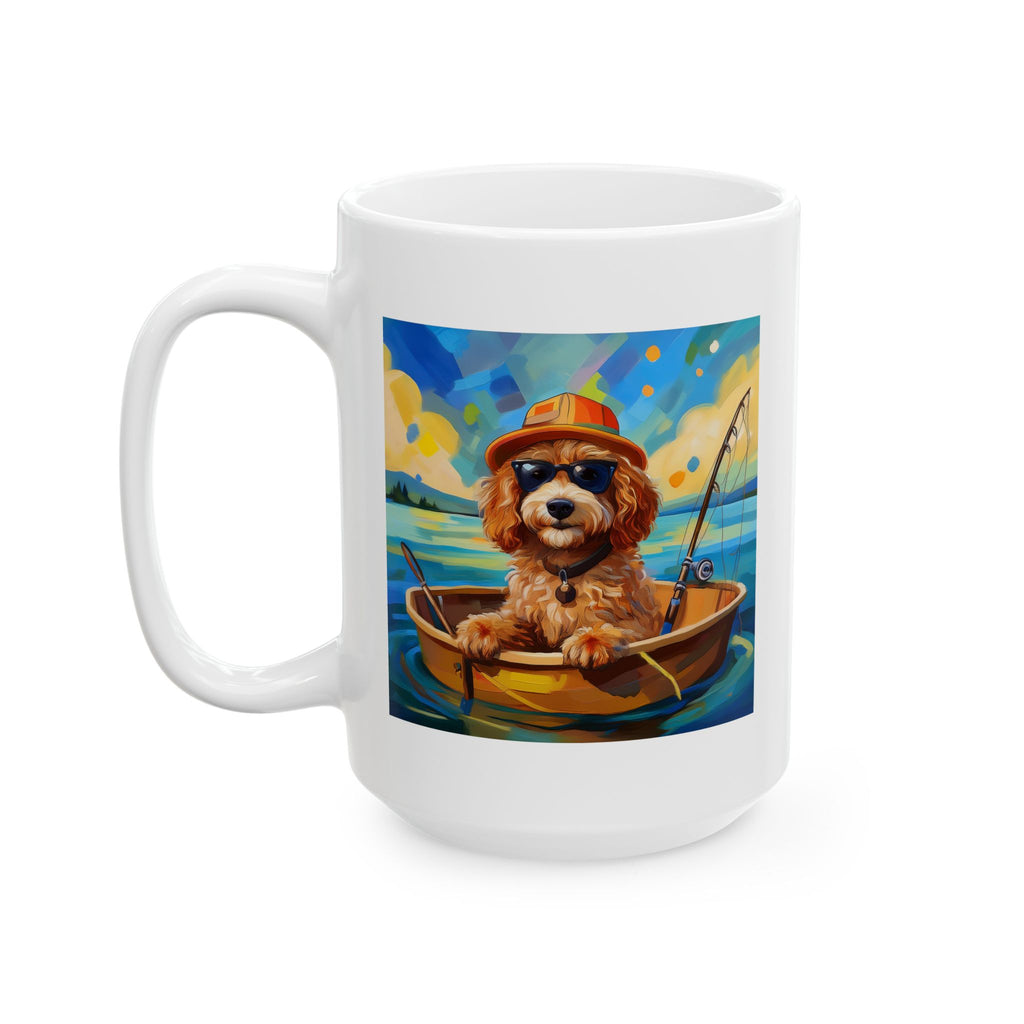 Doodle Fishing Ceramic Mug, (11oz, 15oz)
