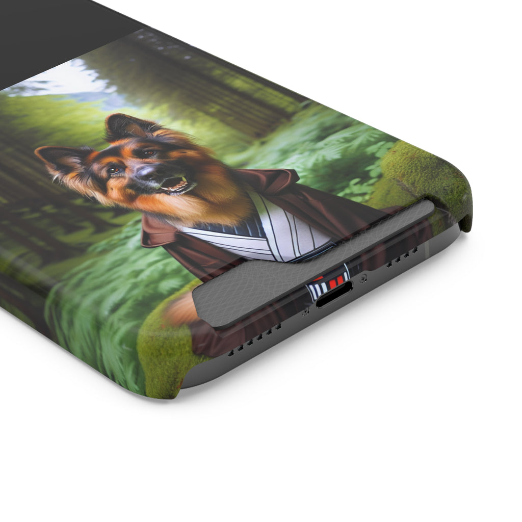 German Shepherd Forest Night Phone Case with Card Holder