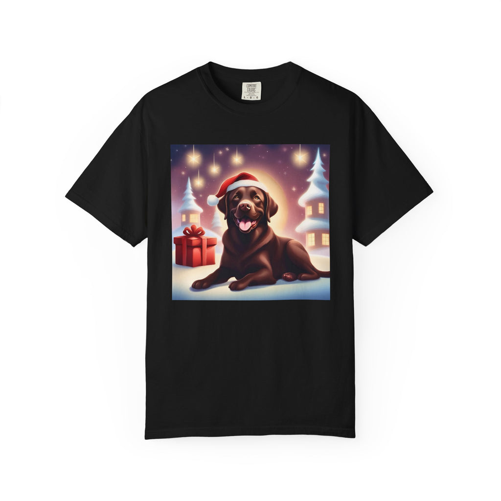 Chocolate Lab Holiday Unisex Garment-Dyed T-shirt