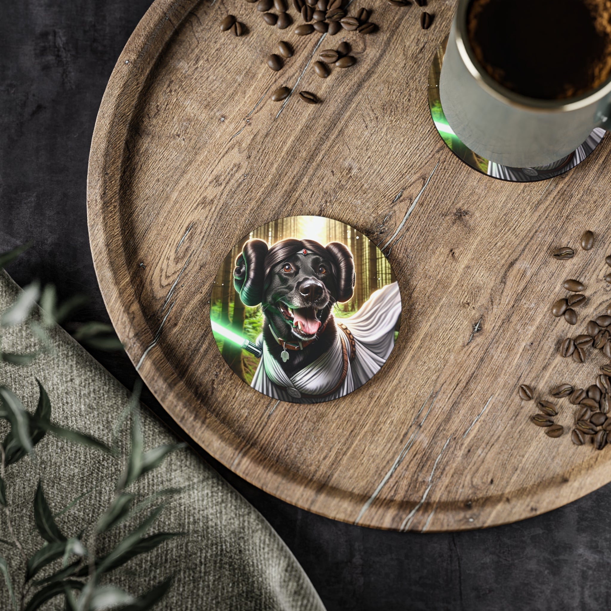 Black Lab Galaxy Princess Coasters