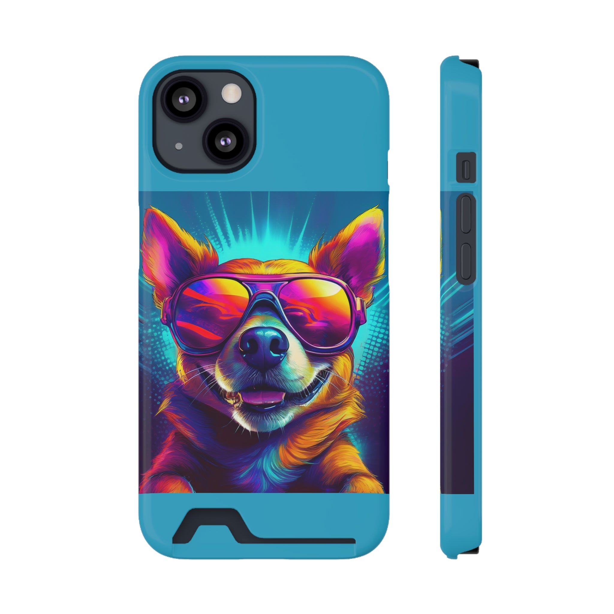 Chihuahua Cool Sunglasses Phone Case with Card Holder