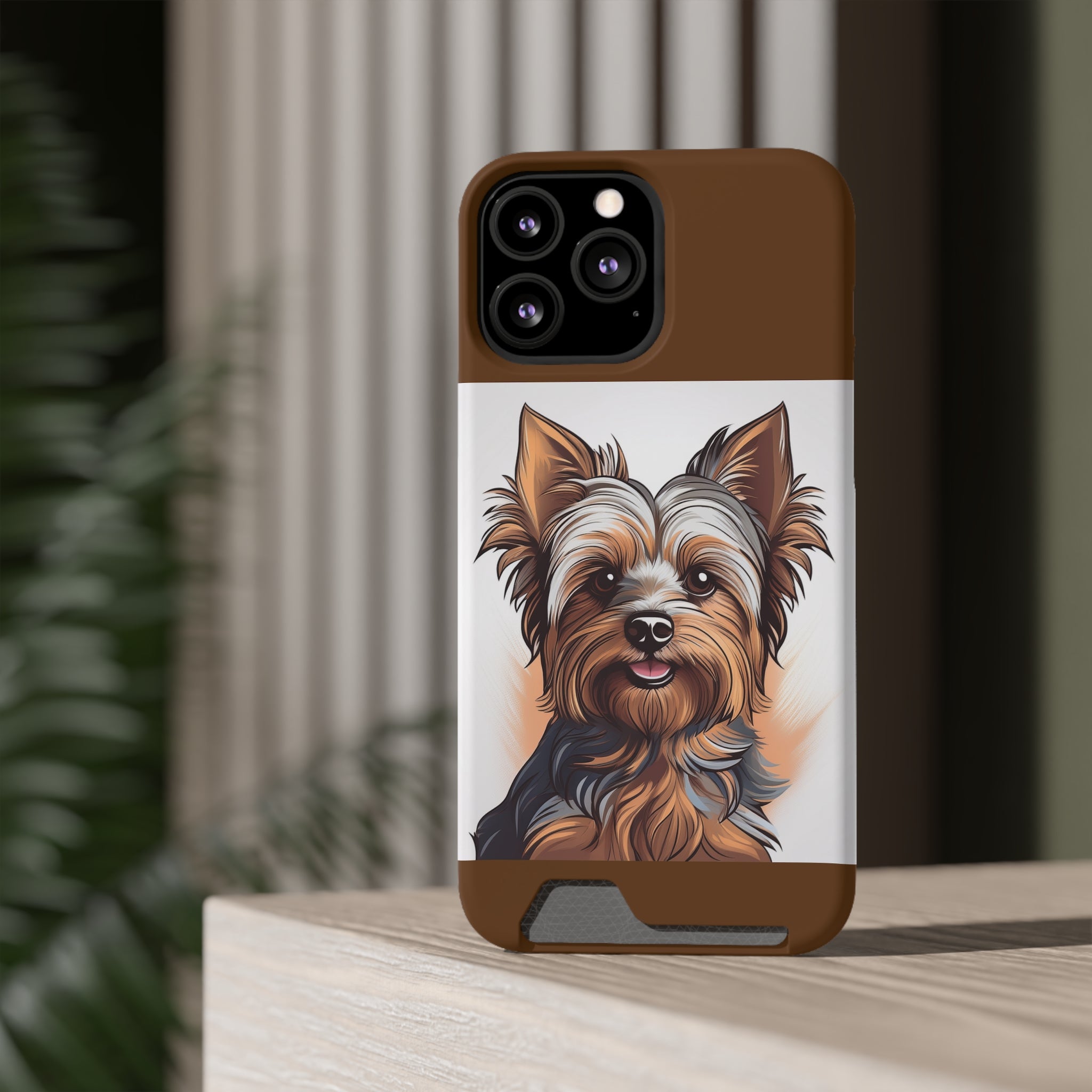 Yorkie Phone Case with Card Holder