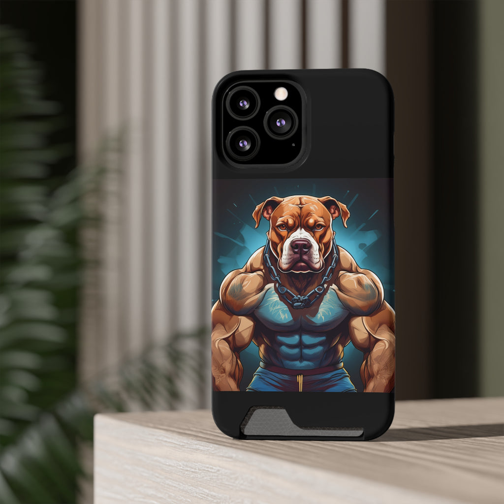 Pitbull Body Builder Phone Case with Card Holder