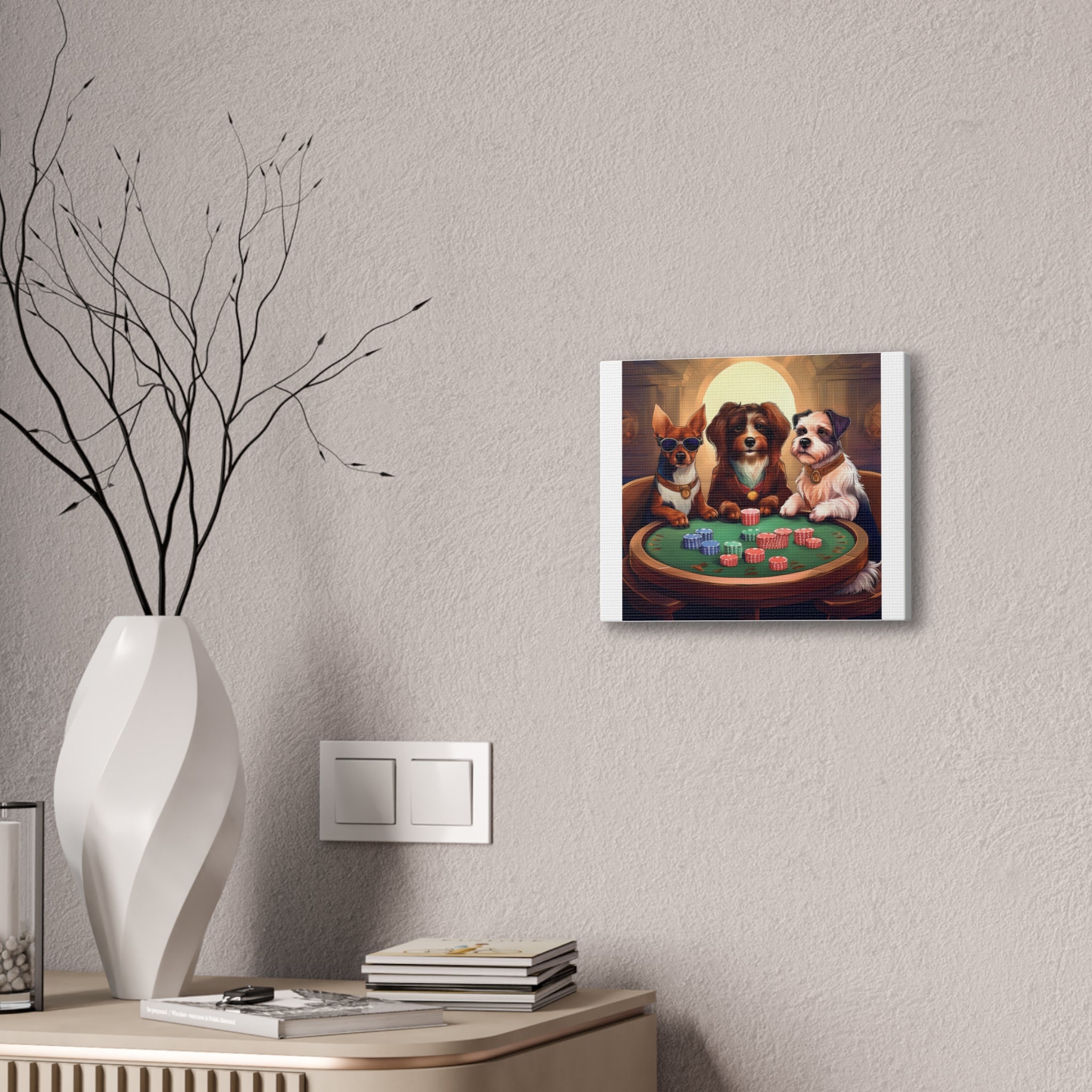 Puppy Poker Canvas Stretched, 0.75"
