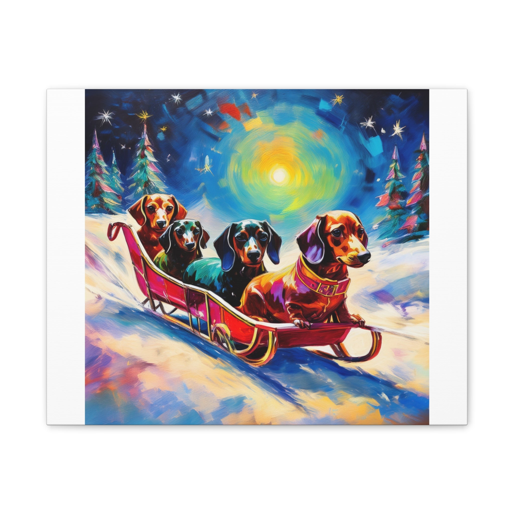 Dachshund Night Sleighride