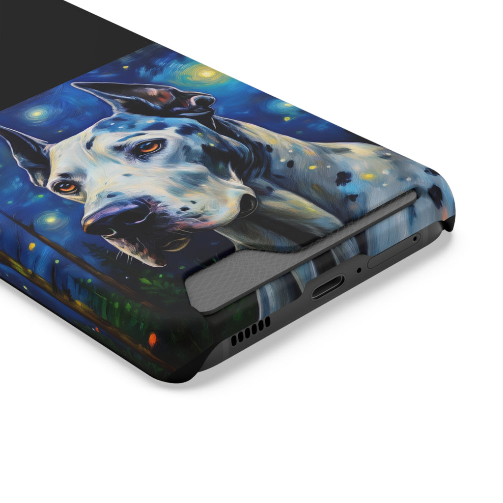 Great Dane Stary Night Phone Case with Card Holder