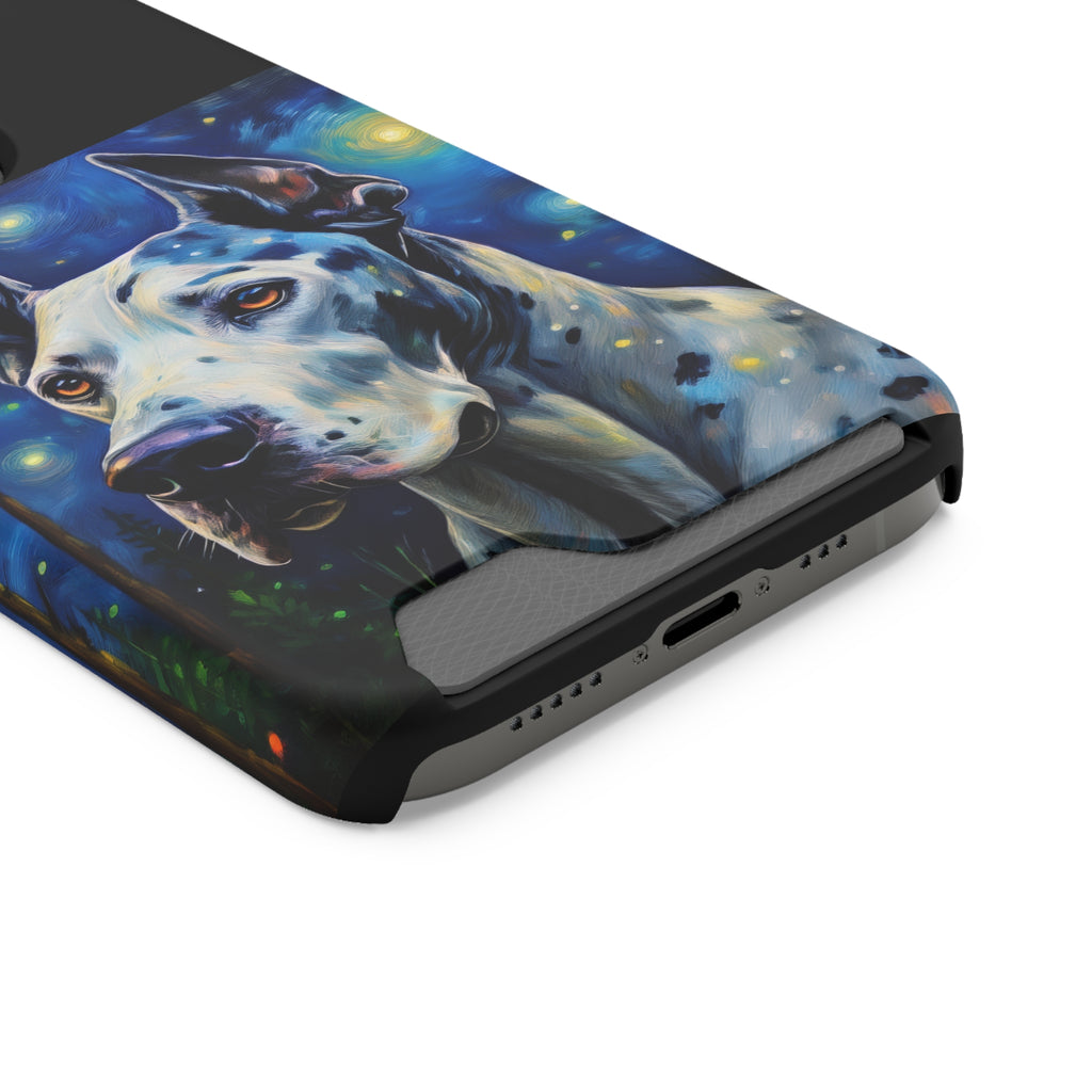 Great Dane Stary Night Phone Case with Card Holder
