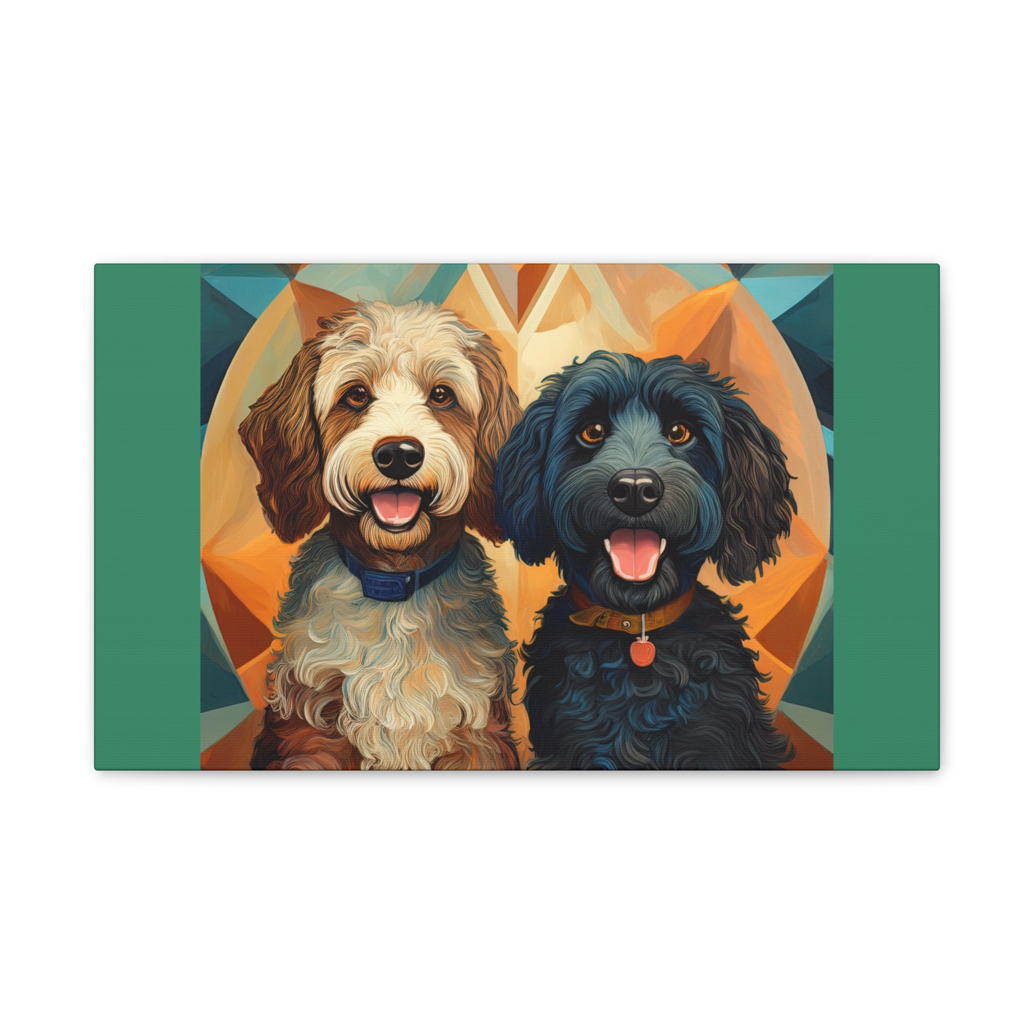 Doodles, Black & Tan Canvas Painting
