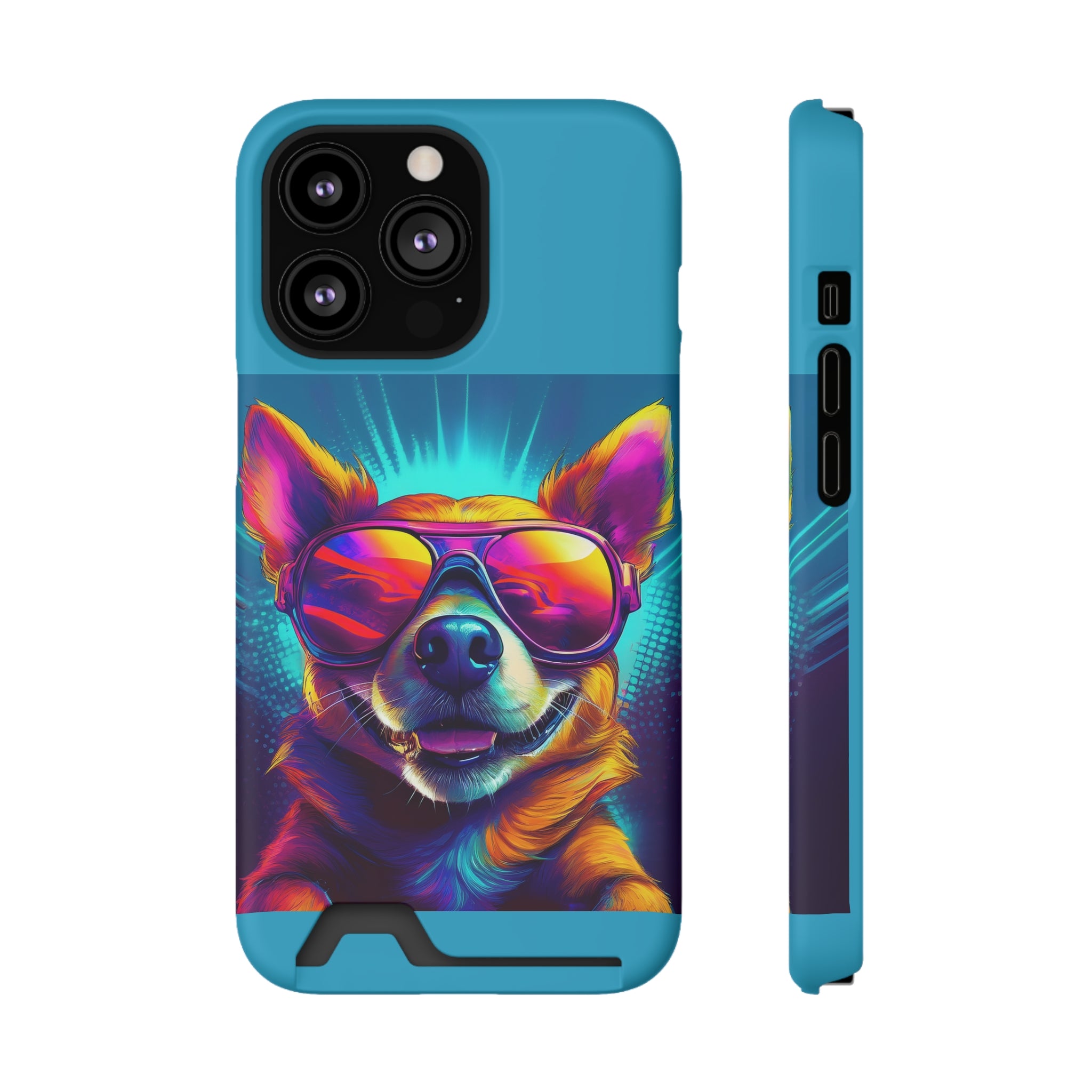 Chihuahua Cool Sunglasses Phone Case with Card Holder