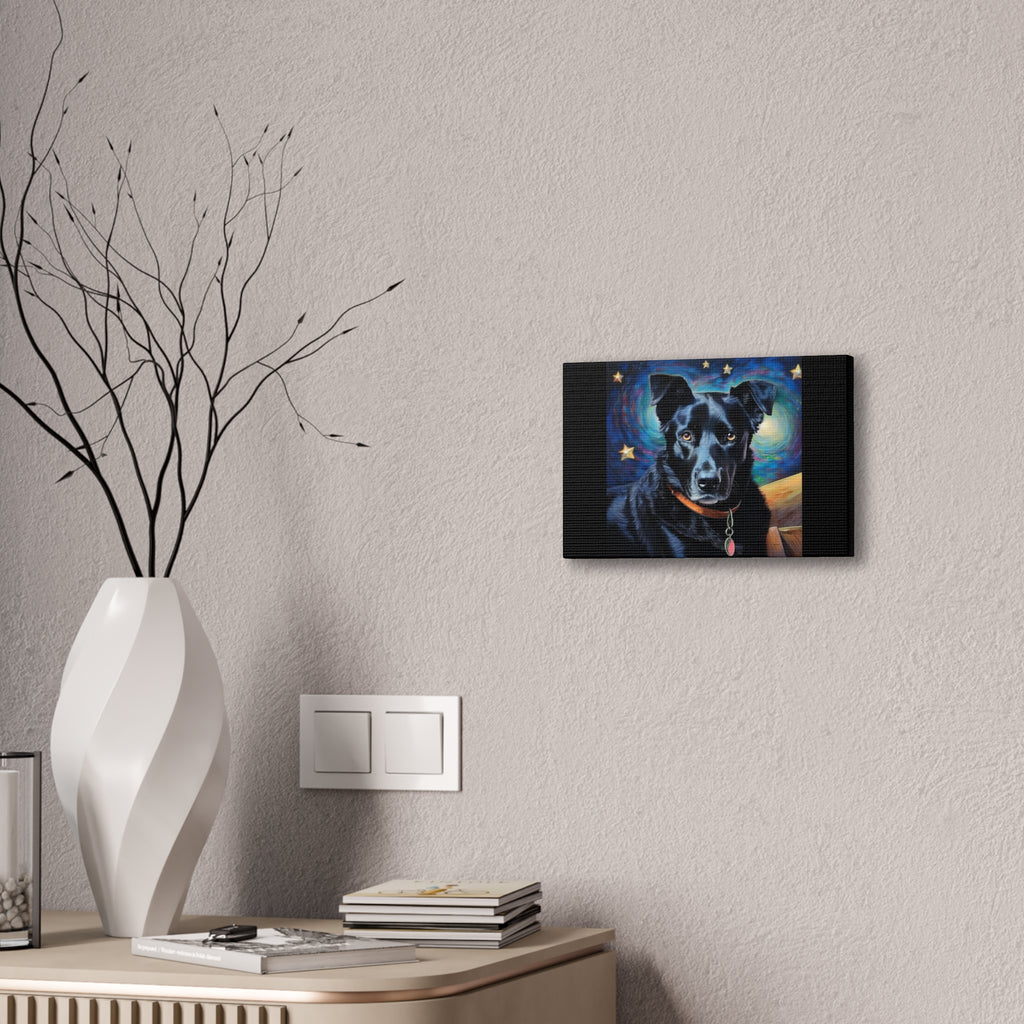 Black Shepherd Lab Stary Night Cavas Painting