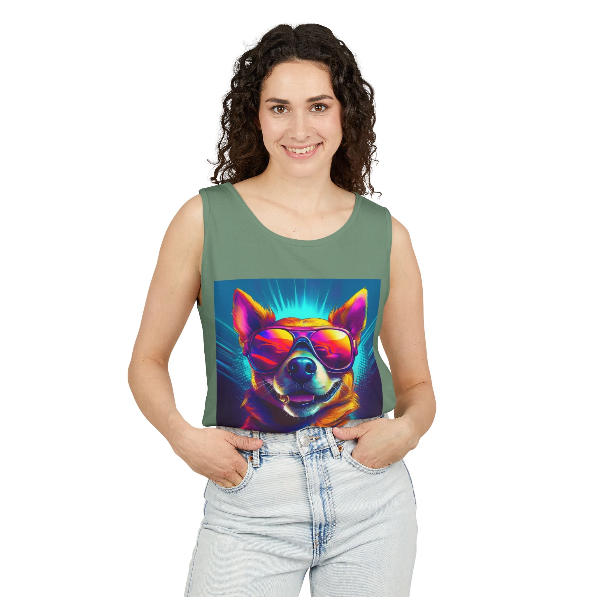 Chihuahua Cool Sunglasses Unisex Tank Top
