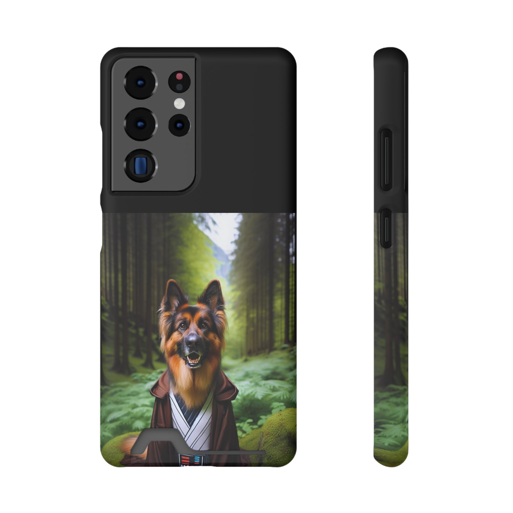 German Shepherd Forest Night Phone Case with Card Holder