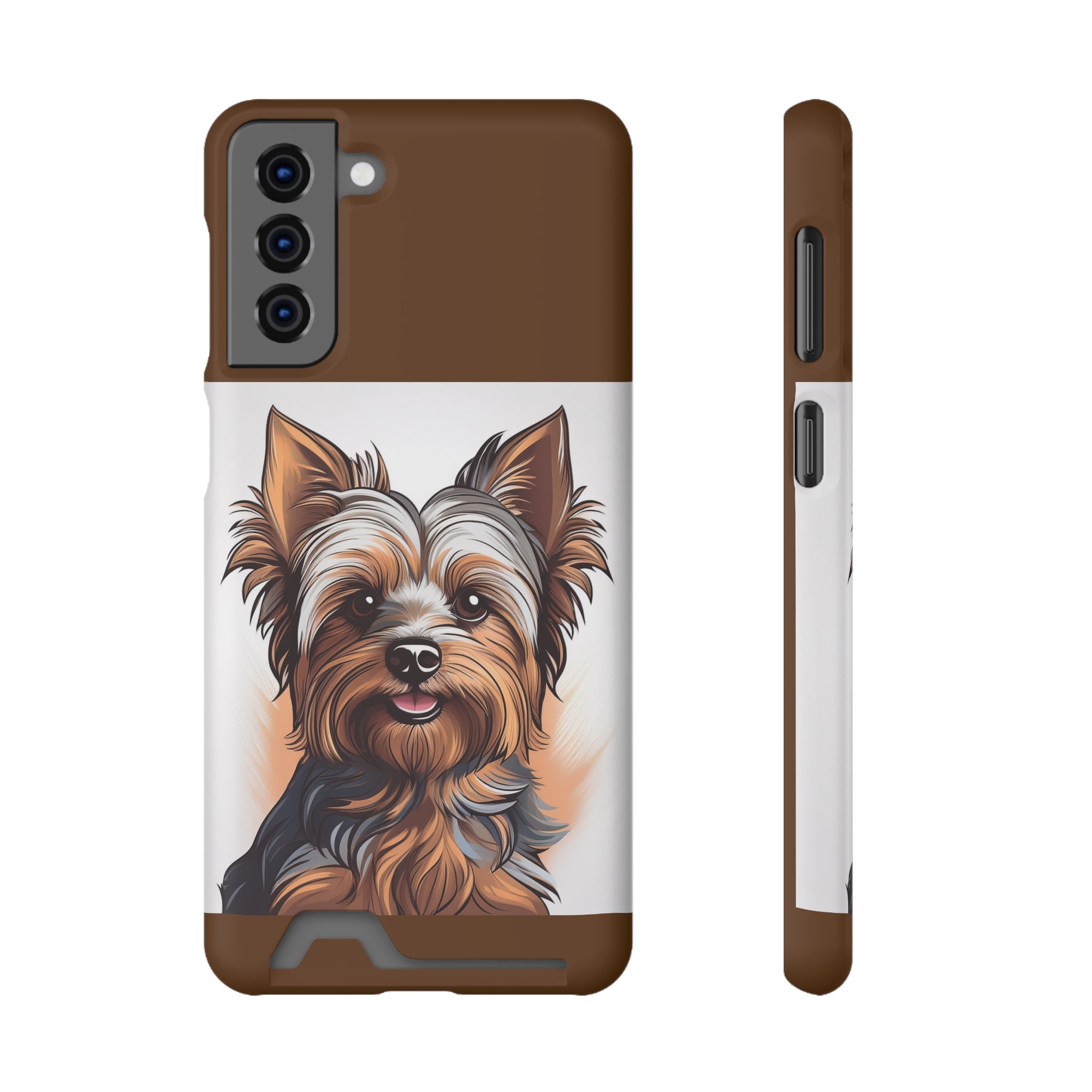 Yorkie Phone Case with Card Holder