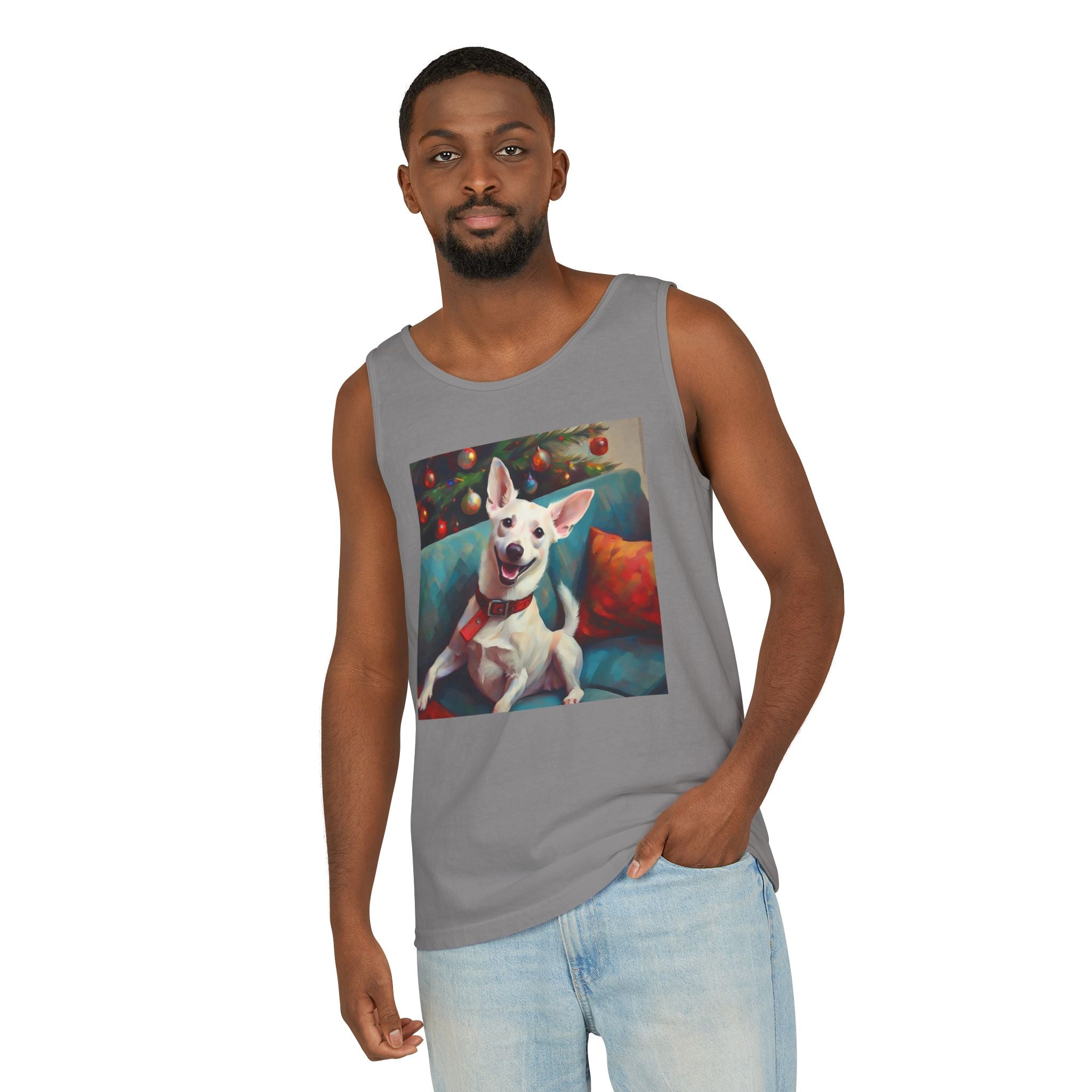 White Corgi Holiday II Unisex Tank Top