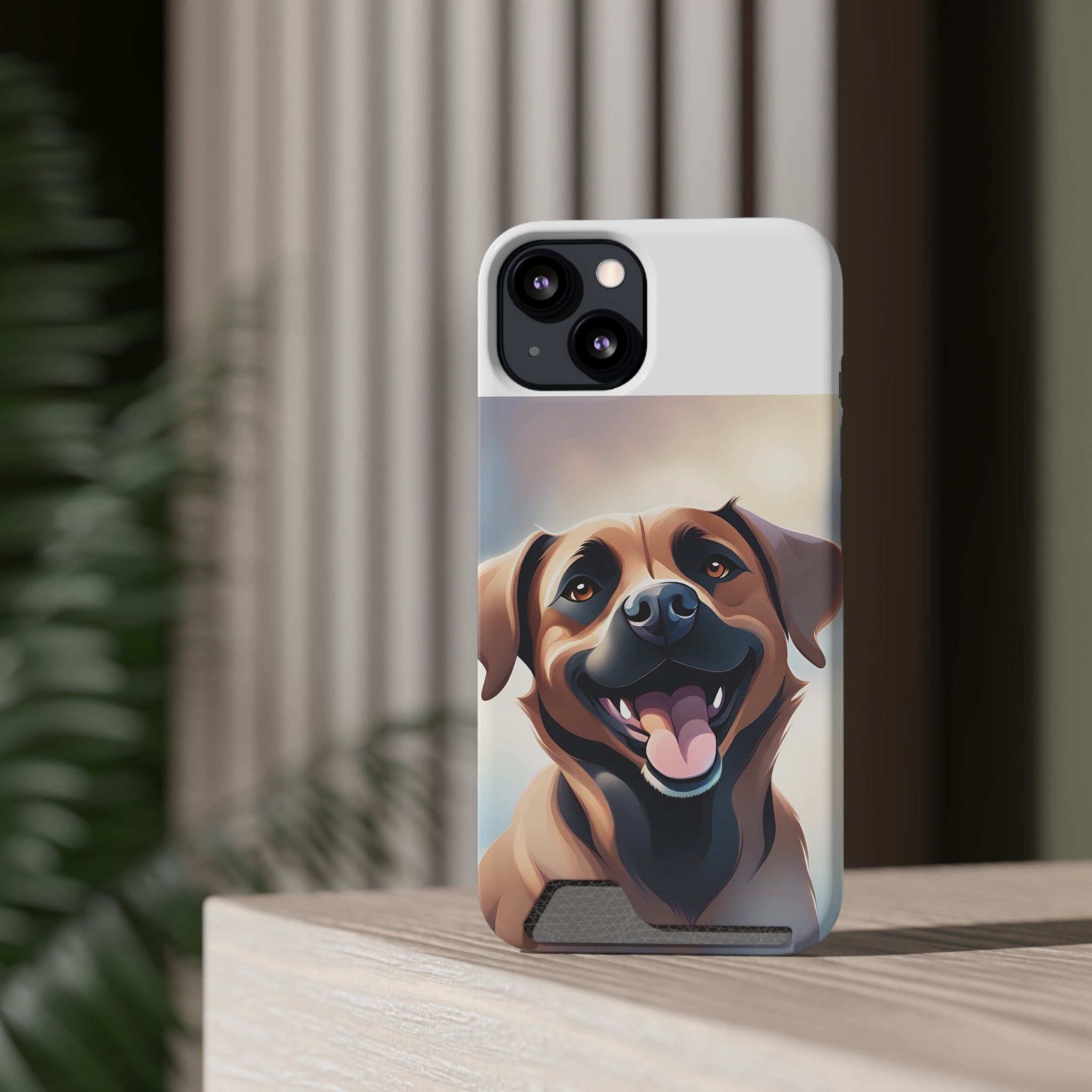 Black Mouth Cur Phone Case with Card Holder