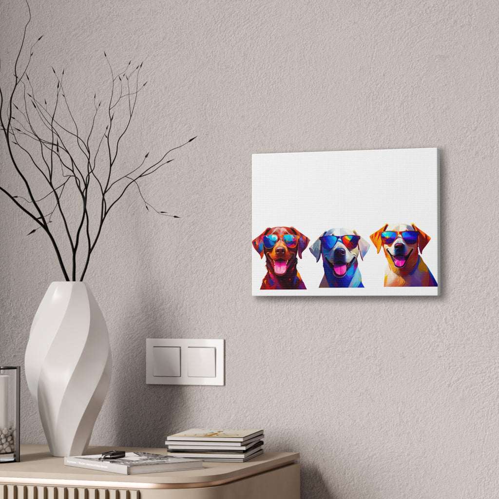 3 Labs Sunglasses Canvas Painting