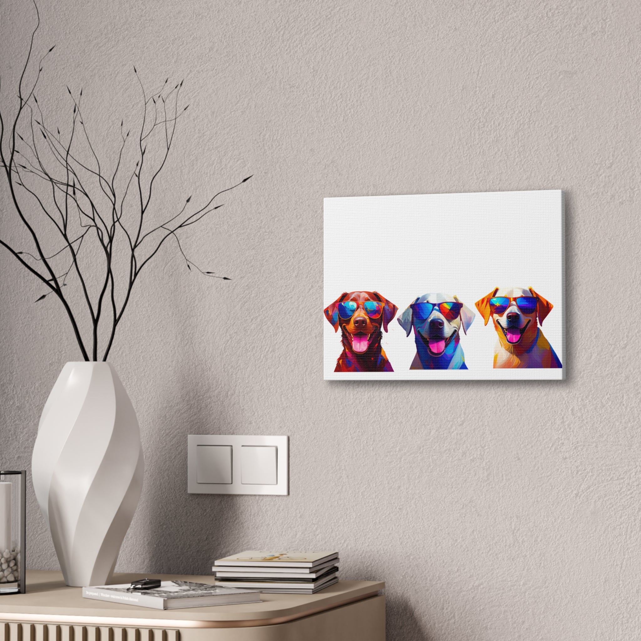 3 Labs Sunglasses Canvas Painting