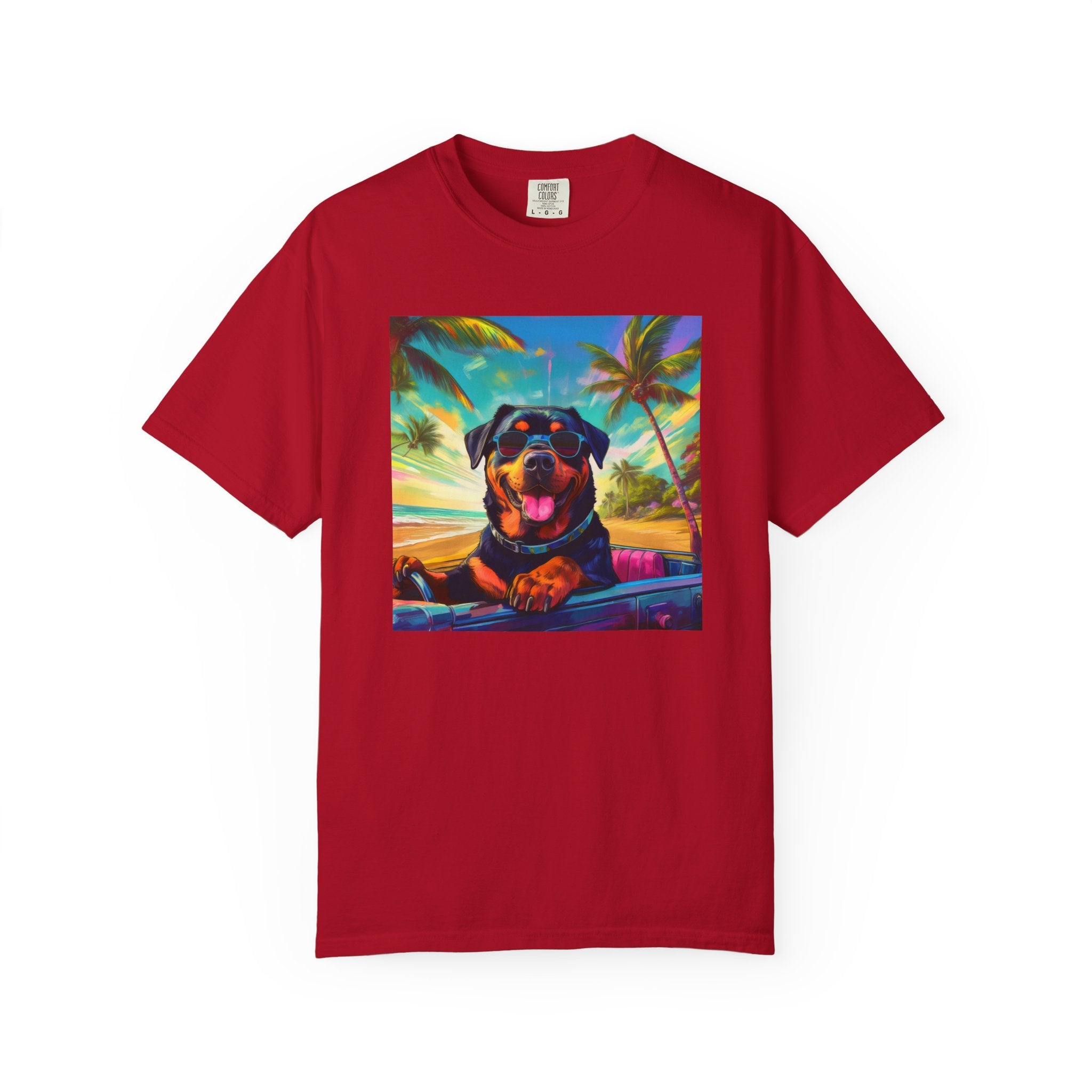 Rottweiler Beach Drive Unisex Garment-Dyed T-shirt