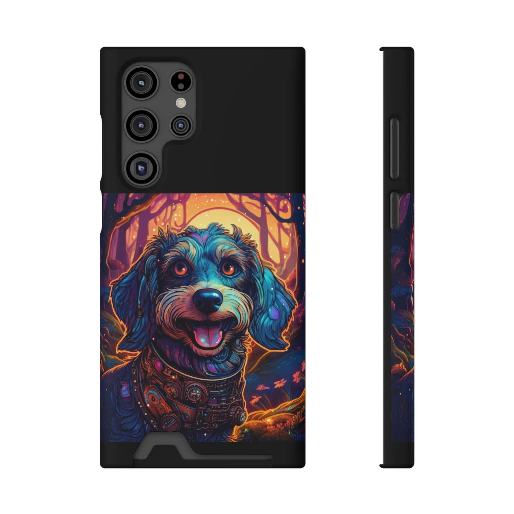Dachshund Steampunk Phone Case with Card Holder