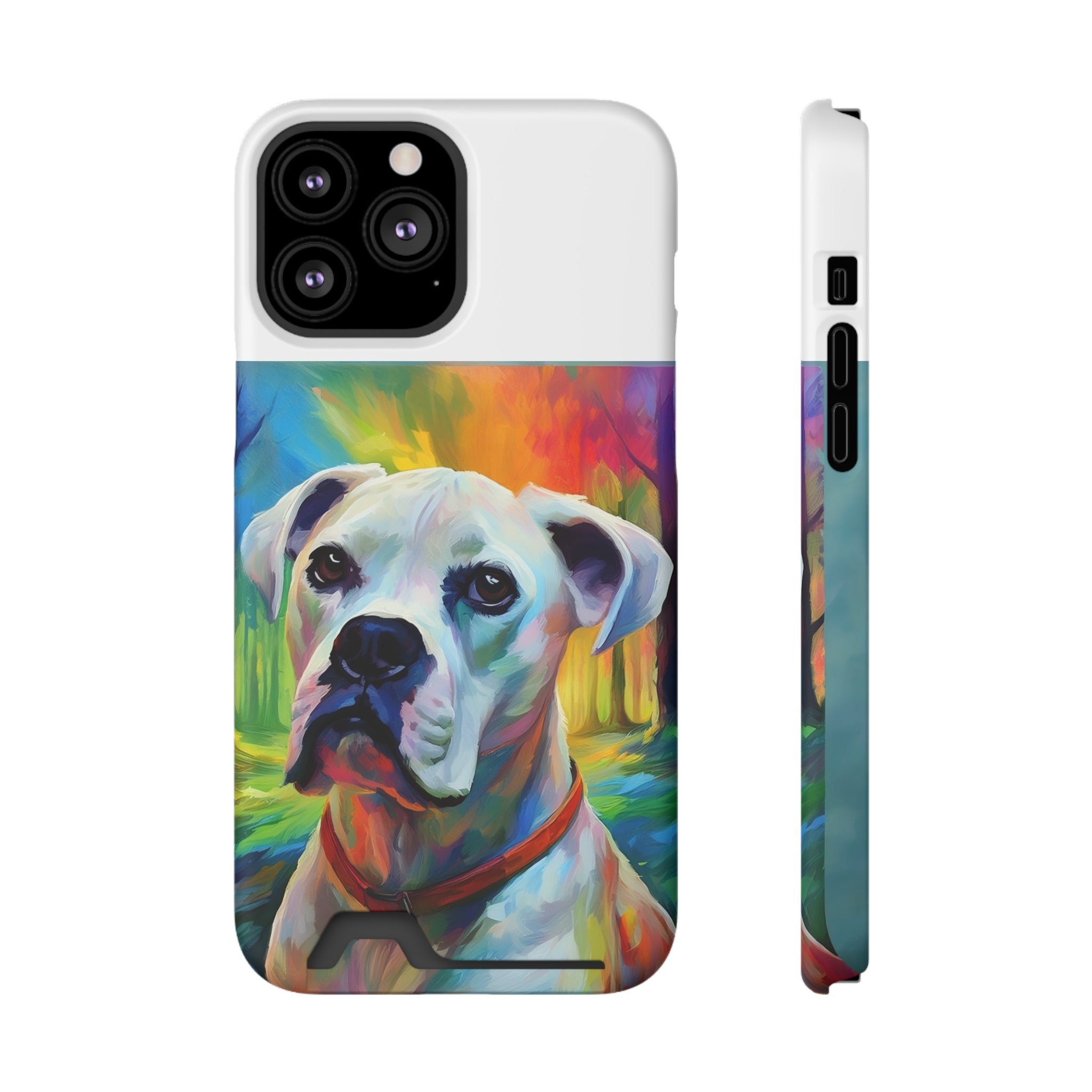 Boxer Rainbow Sky Phone Case with Card Holder