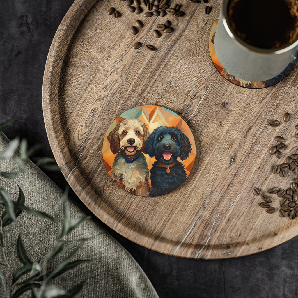 Doodles, Black & Tan Coasters