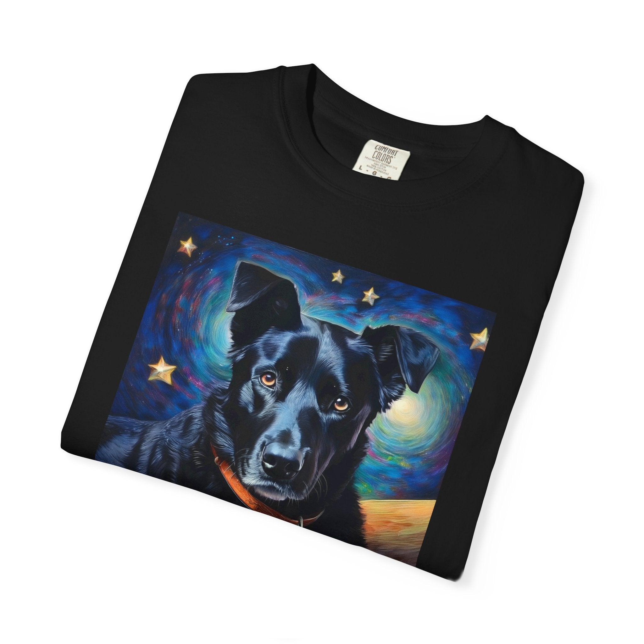Black Shepherd Lab Stary Night Unisex Garment-Dyed T-shirt