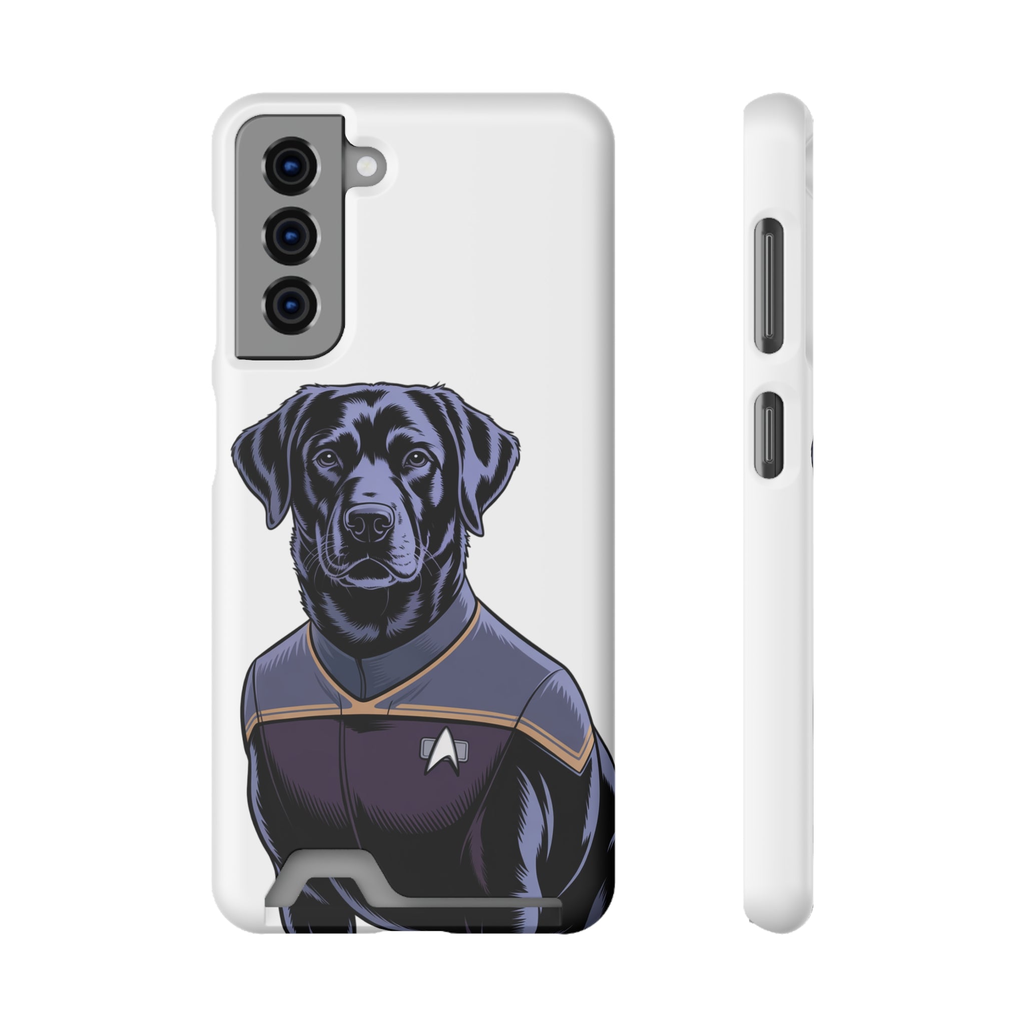 Black Lab Dog-Fleet Phone Case with Card Holder