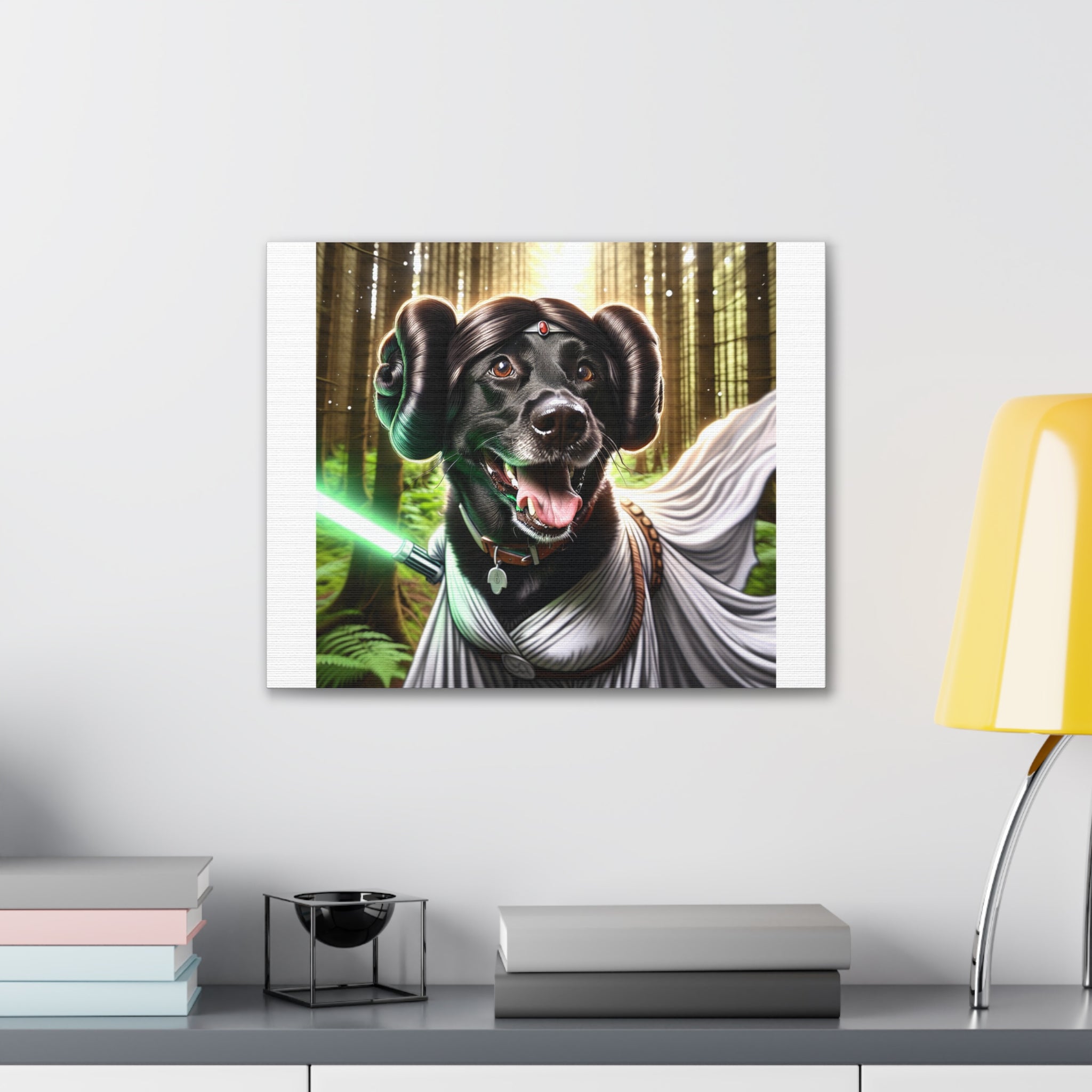 Black Lab Galaxy Princess Canvas Stretched, 0.75"