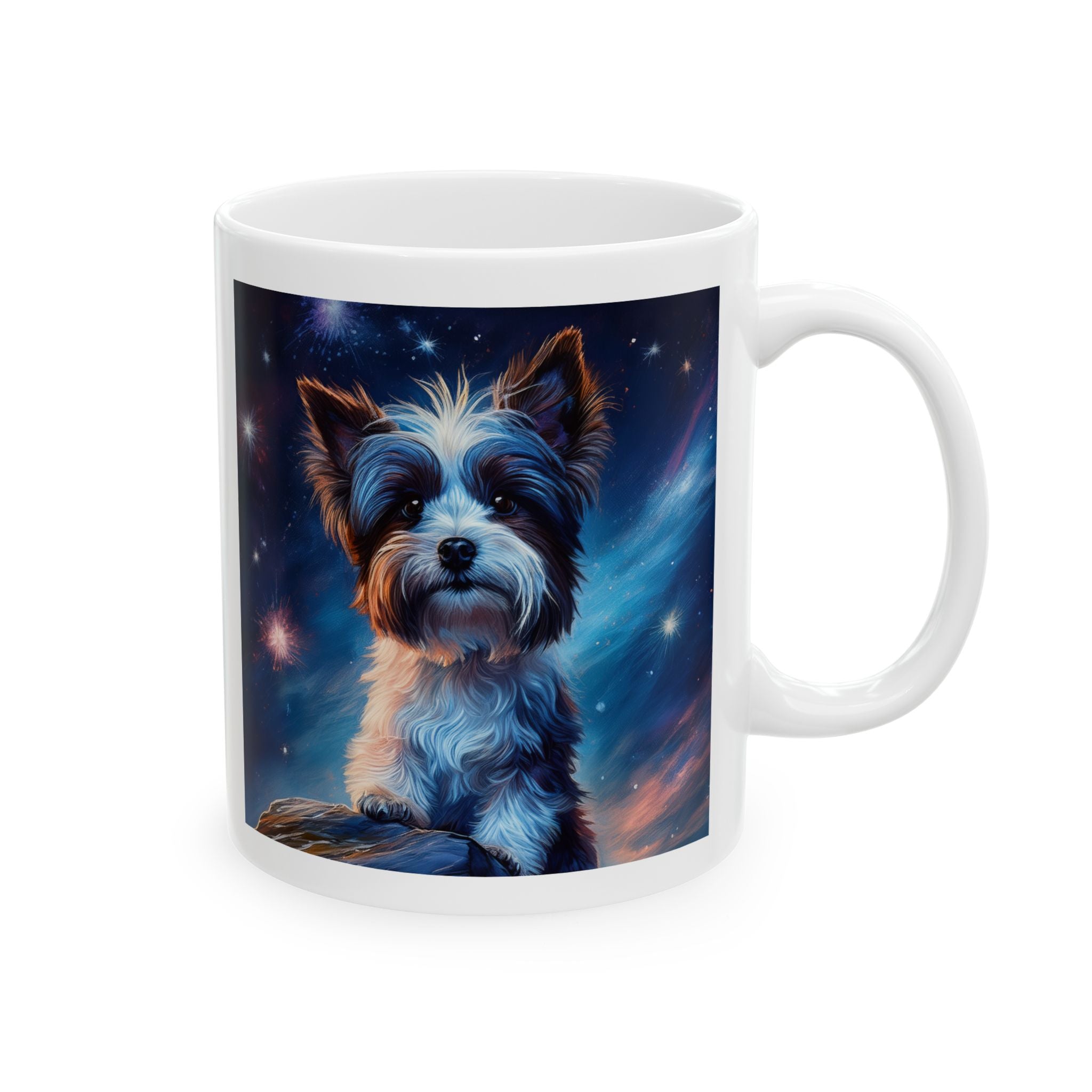 Biewer Terrier Stary Night Ceramic Mug, (11oz, 15oz)