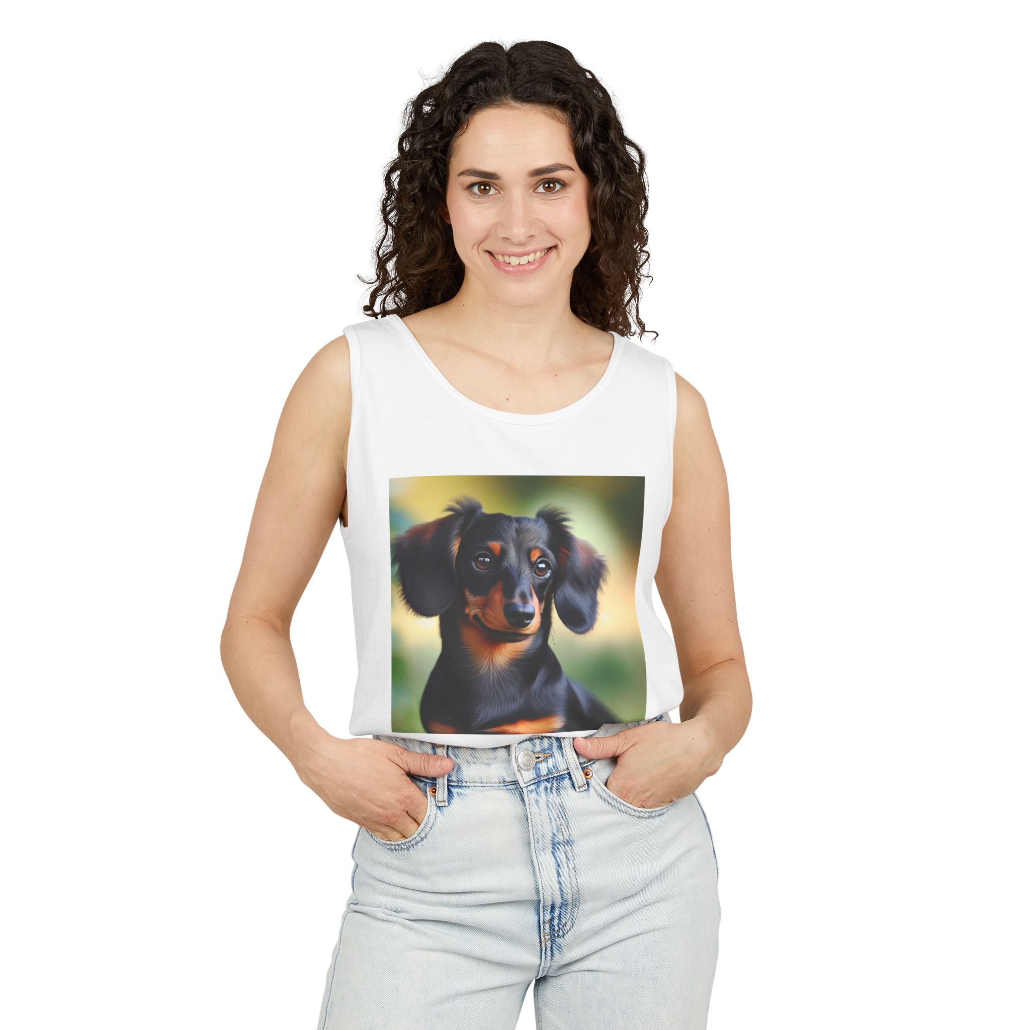 Black/Brown Dachshund Unisex Tank Top