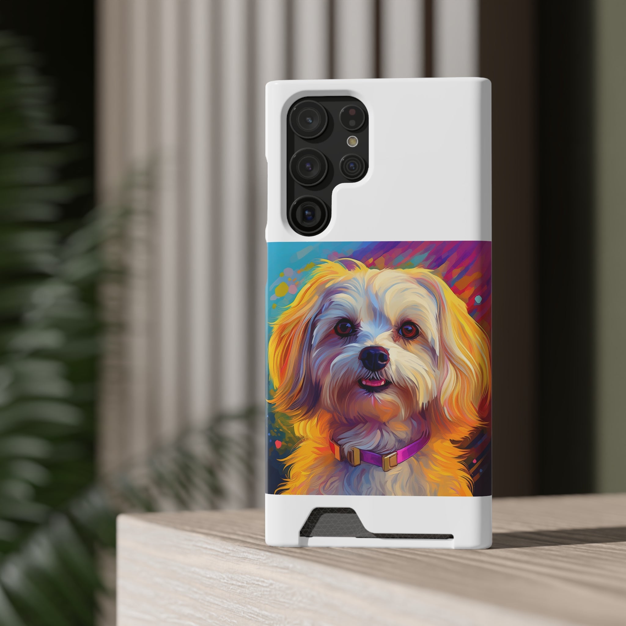 Havanese Phone Case with Card Holder