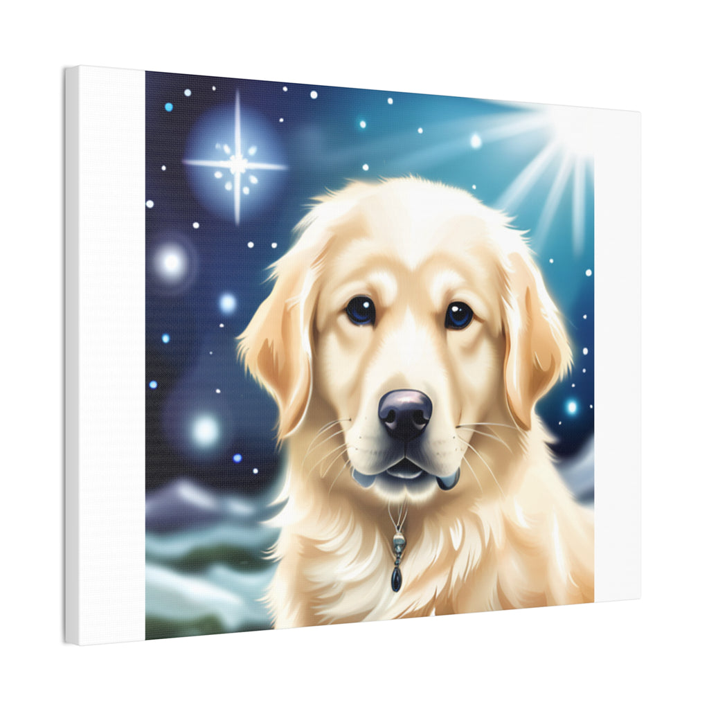 Golden Retriever Stary Night Canvas Stretched, 0.75"
