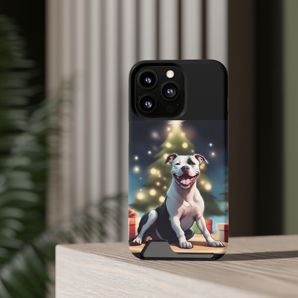 Pitbull Holiday Phone Case with Card Holder