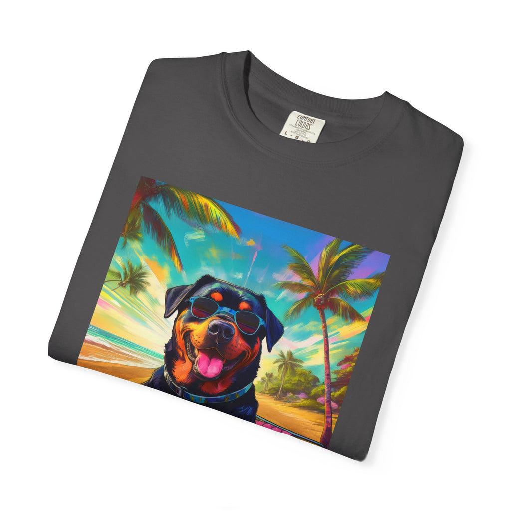 Rottweiler Beach Drive Unisex Garment-Dyed T-shirt