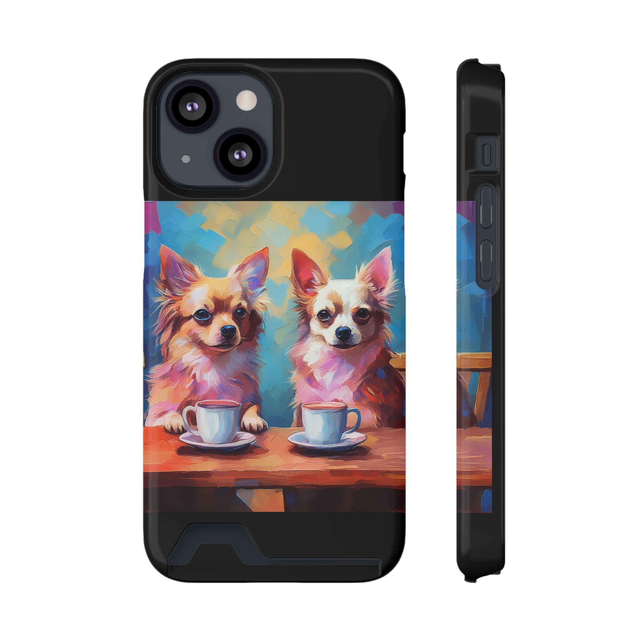 Cafe con Chihuahua Phone Case with Card Holder