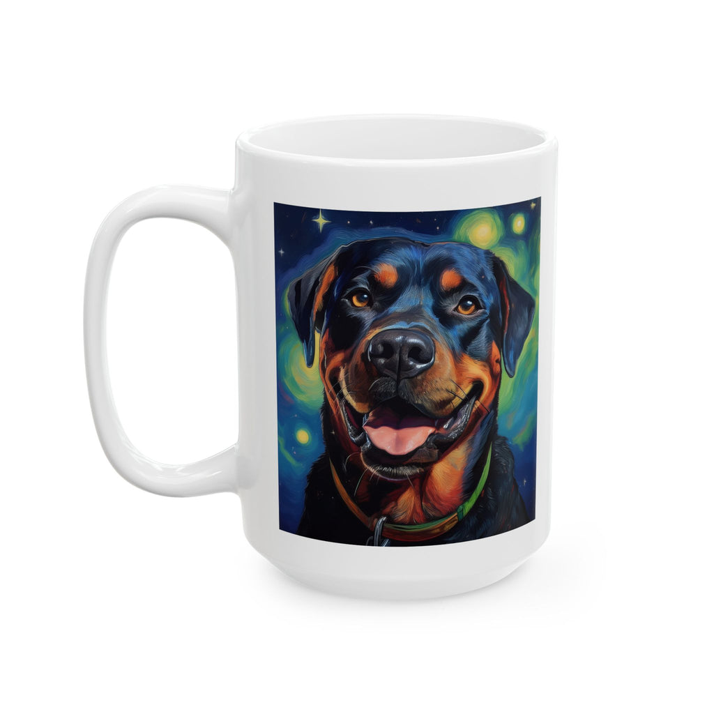 Rottweiler Stary Night Ceramic Mug, (11oz, 15oz)