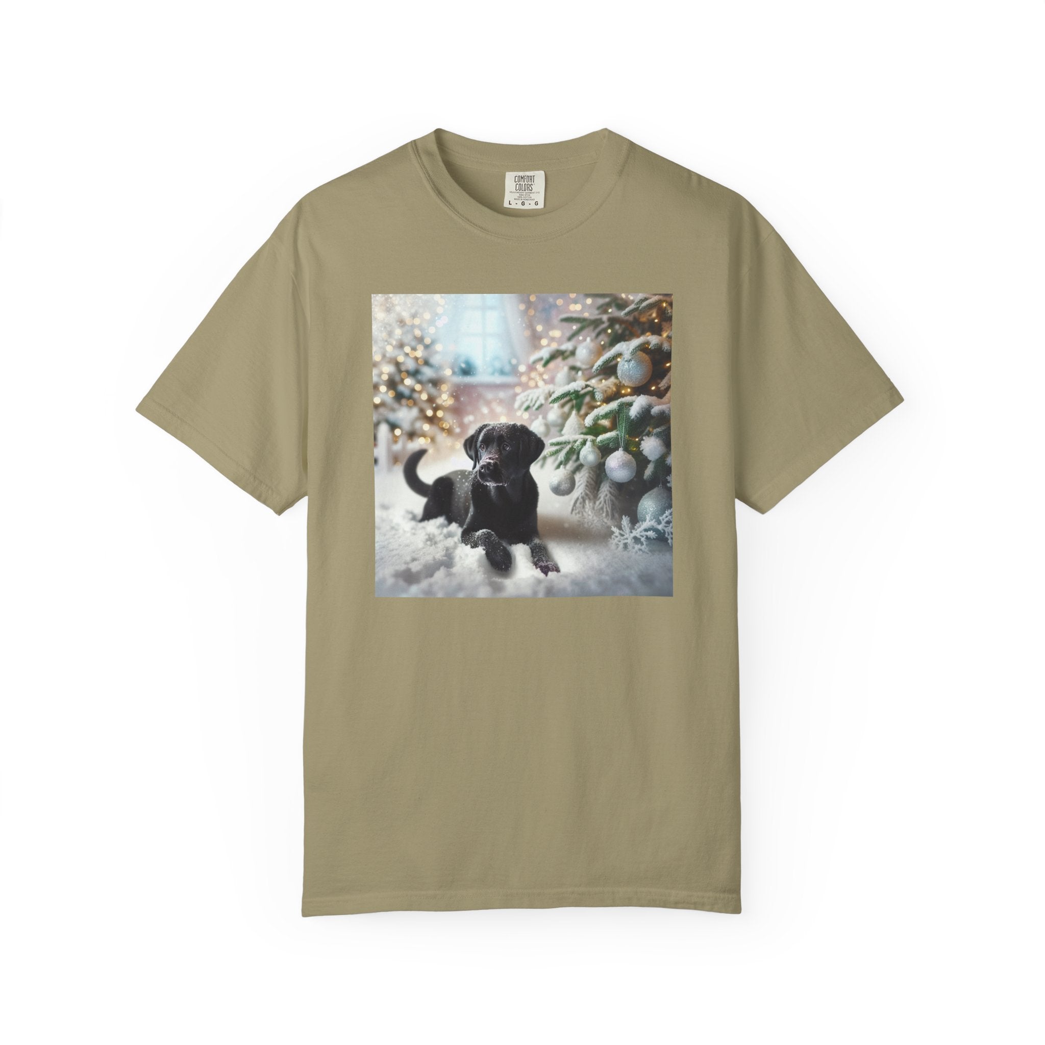 Black Lab Puppy Holiday Unisex Garment-Dyed T-shirt