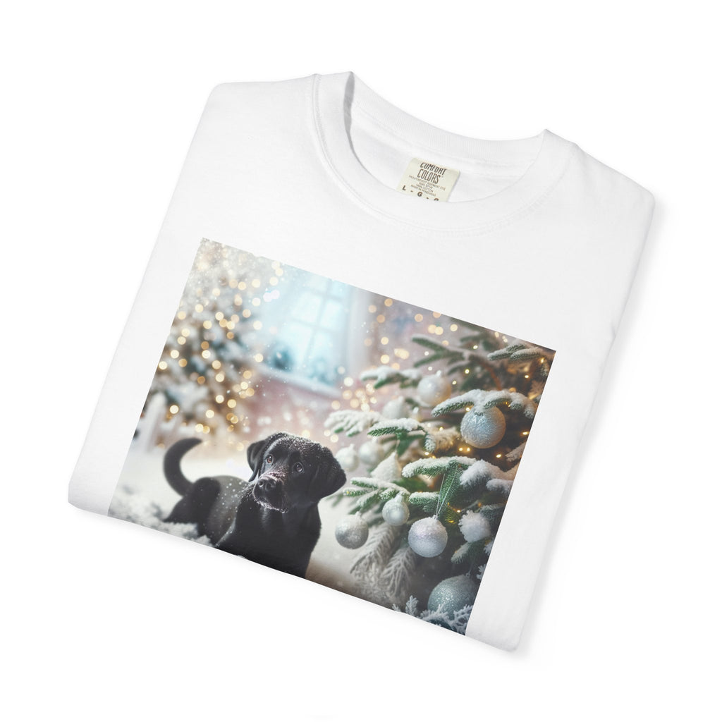Black Lab Puppy Holiday Unisex Garment-Dyed T-shirt
