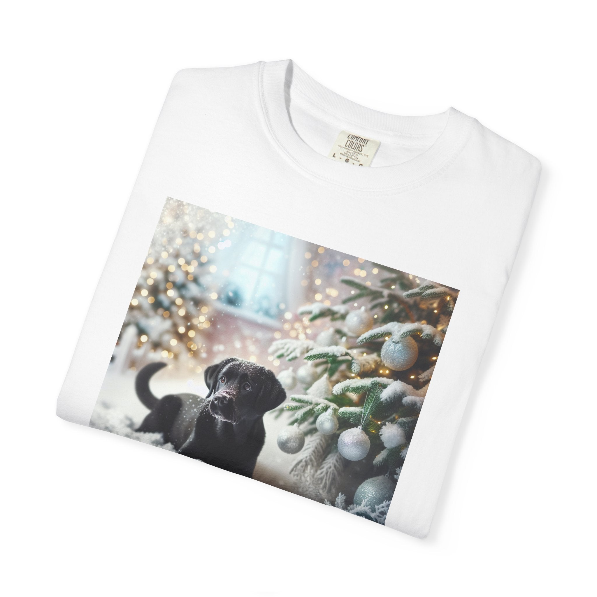 Black Lab Puppy Holiday Unisex Garment-Dyed T-shirt