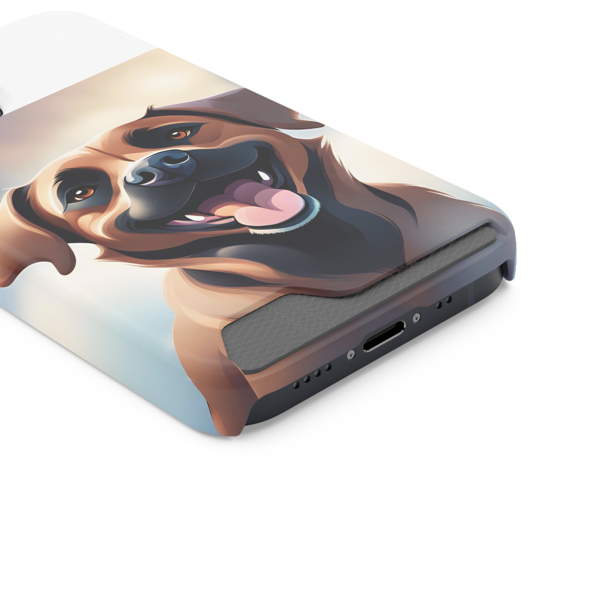 Black Mouth Cur Phone Case with Card Holder