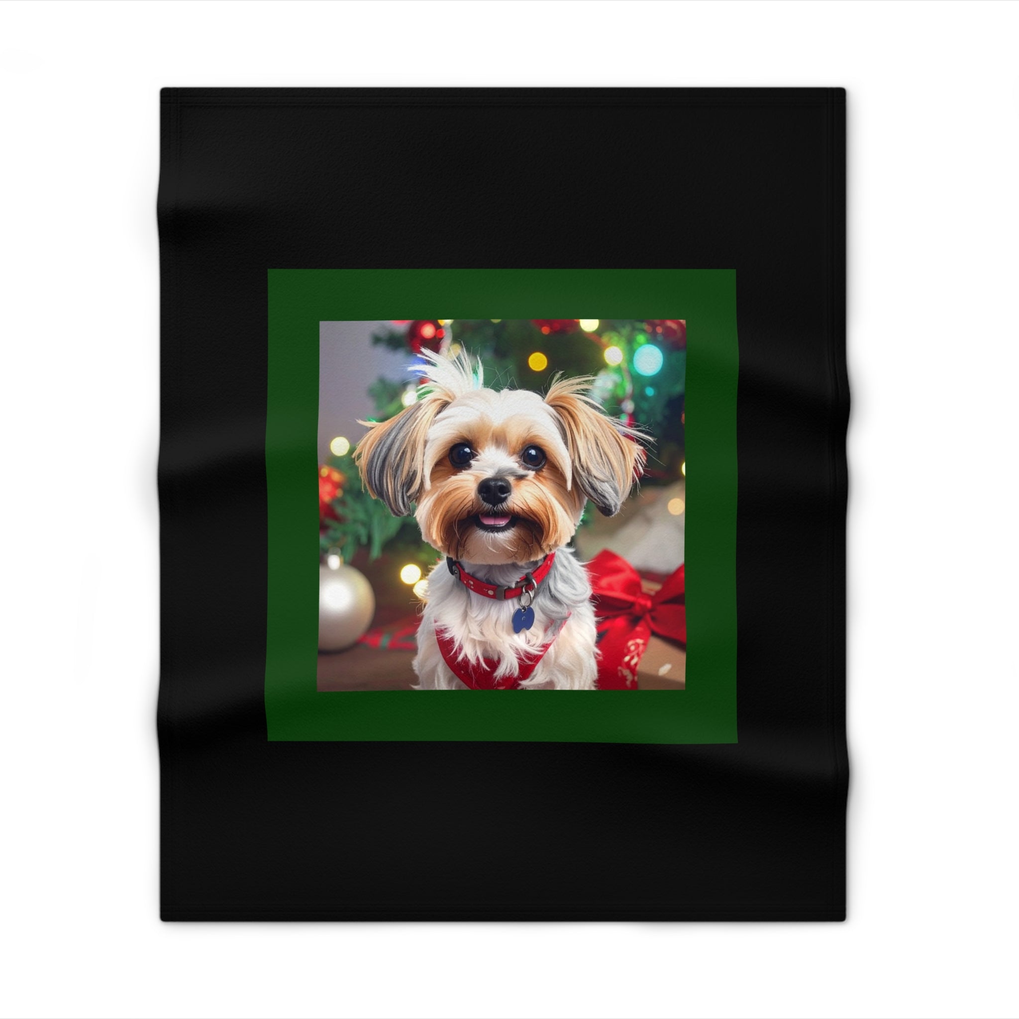 Yorkie Holiday Throw Blanket