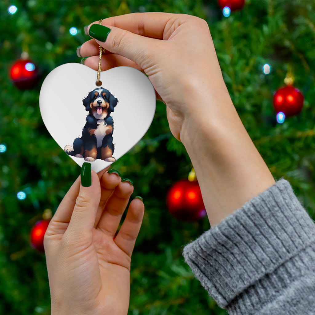 Bernedoodle Ceramic Ornament