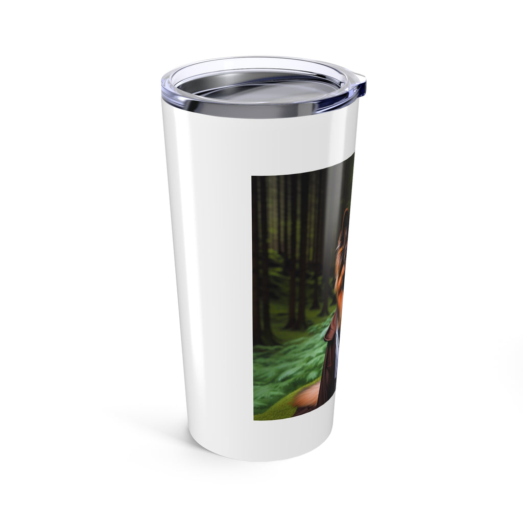 German Shepherd Forest Night Tumbler 20oz