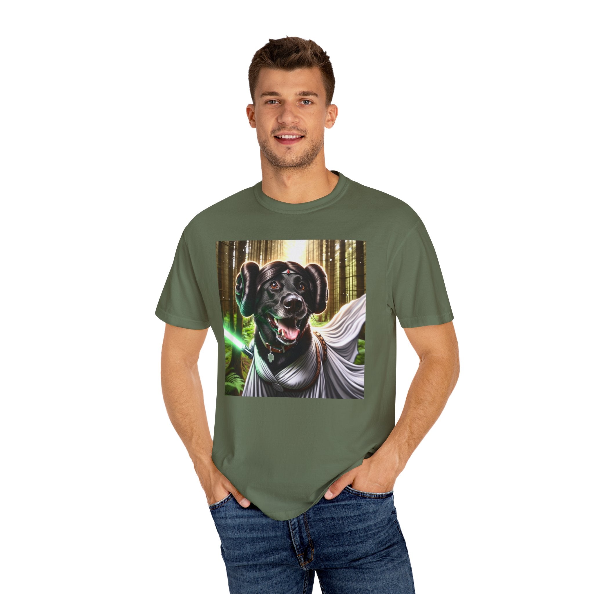 Black Lab Galaxy Princess Unisex Garment-Dyed T-shirt
