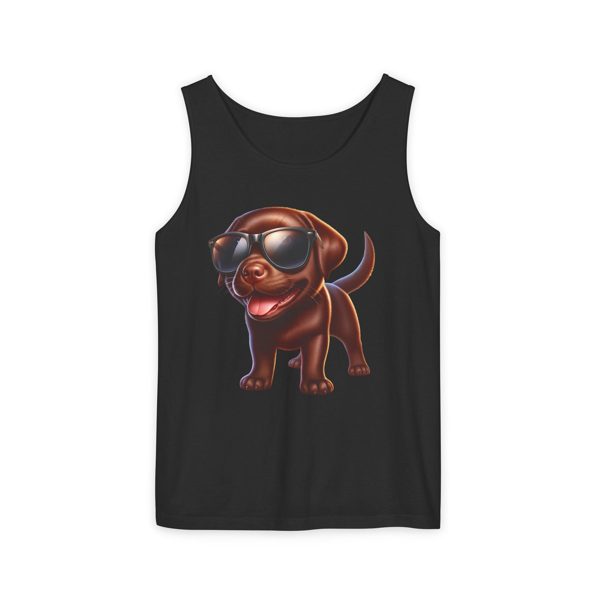 Chocolate Lab w/ sunglasses Unisex Tank Top