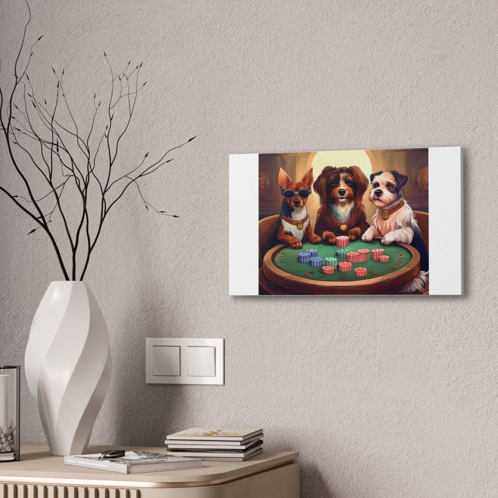 Puppy Poker Canvas Stretched, 0.75"