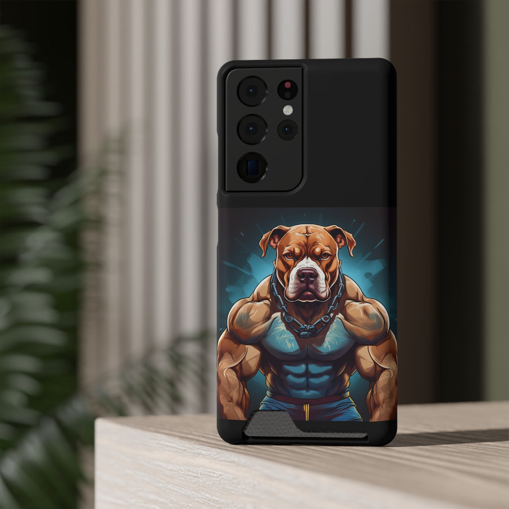 Pitbull Body Builder Phone Case with Card Holder